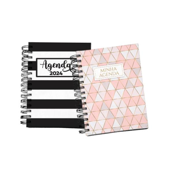 Mini Agenda Personalizada 10x15cm Offset 75gr Brilho ou Fosco Miolo interno  colorido - Tropical Gráfica e Personalizados