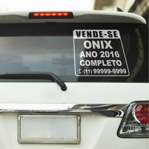 Adesivo em Vinil com Recorte para venda de carro Branco 20x30 4x0  Corte Especial 