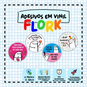 Adesivos em Vinil Tema Flork Prova DÀgua Adesivo Vinil 4x4 4x0 Brilho Redondo 