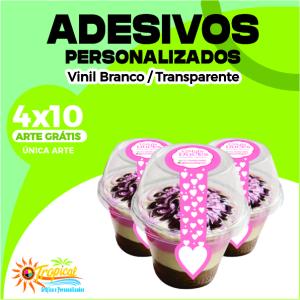 Lacre de Coração 4x10 A prova D´água Vinil Branco ou Transparente 4x10 Colorido Brilho ou Fosco Corte quadrado, redondo ou Especial Mesma Arte Para a Quantidade Solicitada