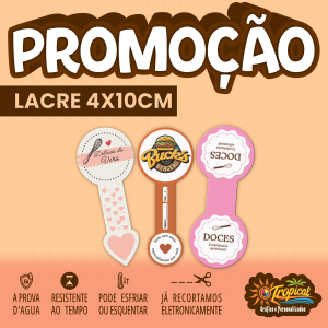 Lacre  4x10 A prova D´água Vinil Branco, Fosco ou Transparente 4x10 Colorido Brilho ou Fosco Recorte Especial Mesma Arte Para a Quantidade Solicitada