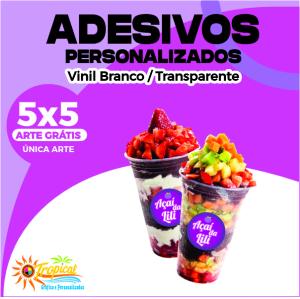 Adesivos Vinil 5x5 A prova D´água Vinil Branco ou Transparente 5x5 Colorido Brilho ou Fosco Corte quadrado, redondo ou Especial Mesma Arte Para a Quantidade Solicitada