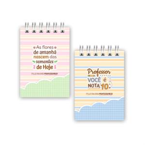 Bloquinhos de Capa Dura Personalizado Offset 75gr 10x15cm Miolo Pautado Preto e Branco   100 folhas