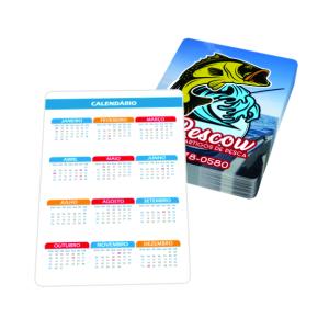 Calendário de Bolso Couchê 250 g/m² 9,5x6,5 4x4  Pontas Arredondadas 