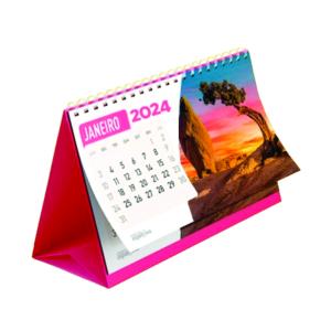Calendário de Mesa Wire-o Cartão DuoDesign 250g/m² 20x17cm 4x4  Wire-o Metálico 