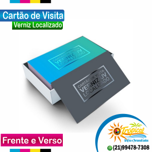 1000 Cartões de Visita Fosco com Verniz Localizado Couchê 9x5, Frente e Verso colorido Verniz Localizado Frente e Verso,  