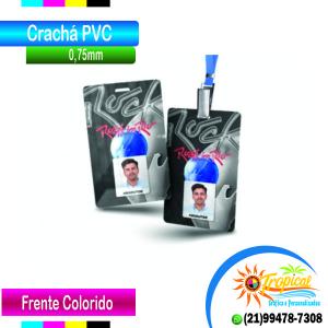 Crachá em PVC só frente PVC 0,75mm 5.4x8.56 4x0 ( impressão somente Frente) Verniz total Corte Reto 
