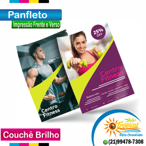 Panfleto 80gr - 10x14 - impressão Frente e Verso Couchê 80gr, 10x14, 4x4, Sem Revestimento, Corte Reto, 