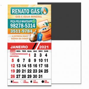 Imã Personalizado 4,5x5 com Calendário C2S 250gr 4,5x5 Impressão so frente Brilho Corte Reto Embalado endividualmente + manta total