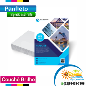 Panfleto 80gr - 10x14 - impressão so frente Couchê 80gr, 10x14 4x0, Sem Revestimento, Corte Reto, 