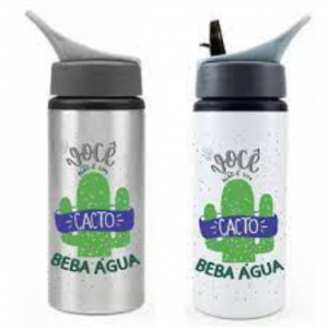 Squeeze 600ml Bico Retrátil Aluminio Personalizado 4x0 ( impressão somente Frente) Brilho  